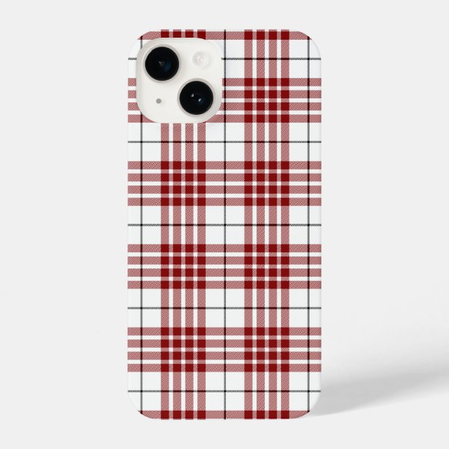 Coque iPhone Buchanan tartan rouge blanc plaid (Verso)