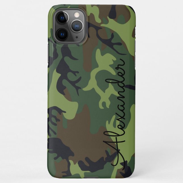 Coque iPhone BUDGET CAMO Camoflauge Vert Personnalisé (Dos)