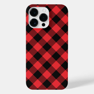 Coque Pour Pour iPhone 14 Pro Max Buffalo Plaid Red Black Check