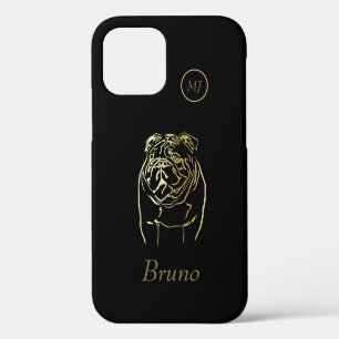 Coque iphone Bulldog Gold/Black personnalisé