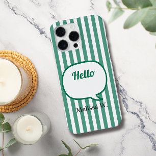 Coque iPhone 16 Pro Max Bulle de dialogue à rayures vertes