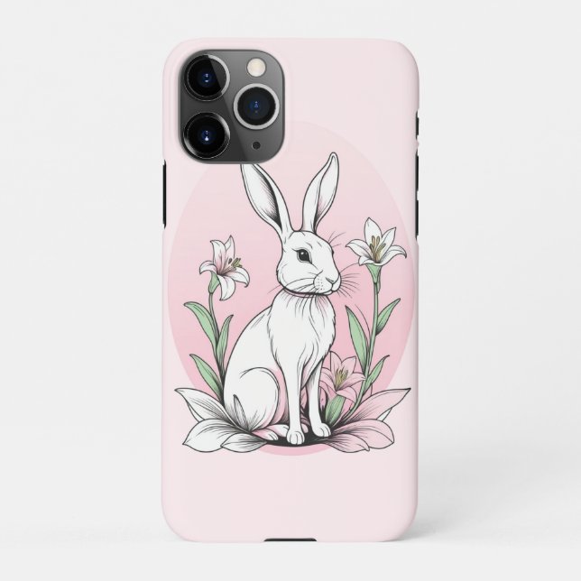Coque iPhone Bunny et Lilies (Dos)