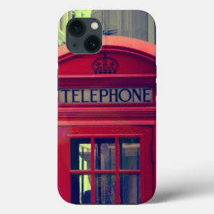 Etui iPhone 13 Cabine téléphonique publique rouge de la ville de