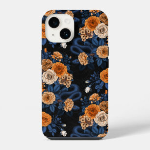 Coque Pour iPhone 14 Caché dans les roses, orange et bleu