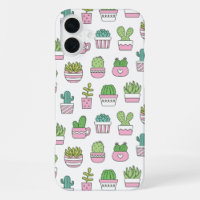 Cactus Mignons Plantes Succulentes Motif Dessiné