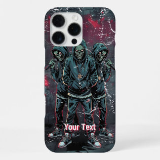 Coque iPhone 16 Pro Max Cadeau de groupe de rappeurs zombies urbains horre