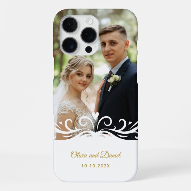 Coque iPhone Cadeau de mariage personnalisé et photo sur le thè (Verso)