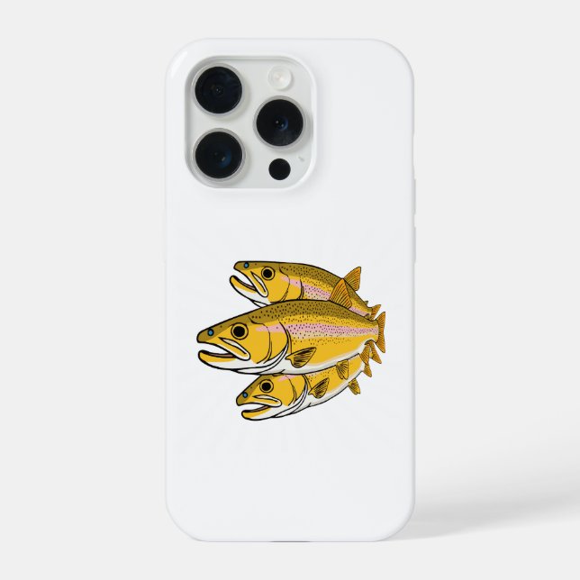 Coque iPhone Cadeau de pêche rétro Truite éclair (Verso)