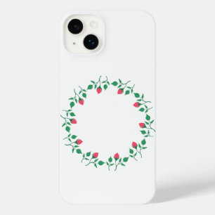 Cadre rond fleuri avec fleurs roses