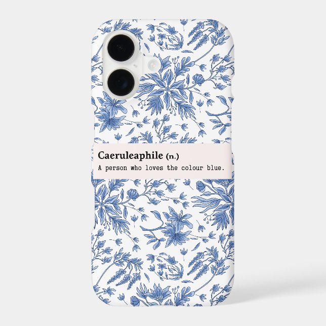COQUE iPhone CAERULEAPHILE BLEU FLEURS NATURE (Verso)
