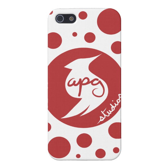 Coque iPhone Caisse brillante de point de polka de logo de (Dos)
