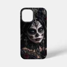 Calavera gothique cramoisie – Rose noire