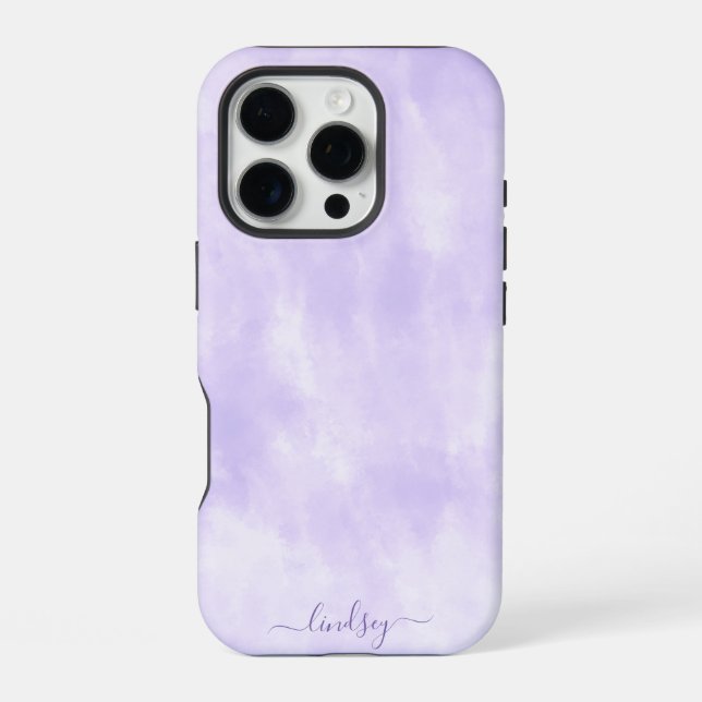 Coque iPhone Calligraphie de teinture pourpre Nom personnalisé (Verso)