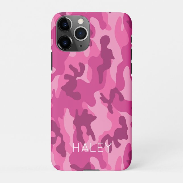 Coque iPhone Caméra rose Son Nom Téléphone moderne (Dos)