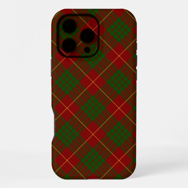 Coque iPhone Cameron tartan rouge vert carreau (Verso)