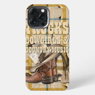 Etui iPhone 13 Pro Max Camions Cowgirls Country Music Plaid Tartan Motif