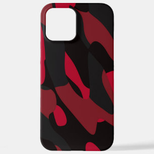 Coque iPhone 12 Pro Max camo rouge et noir