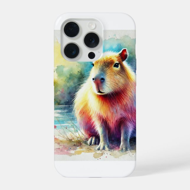 Coque iPhone Capybara in Nature 130924AREF101 - Watercolor (Verso)