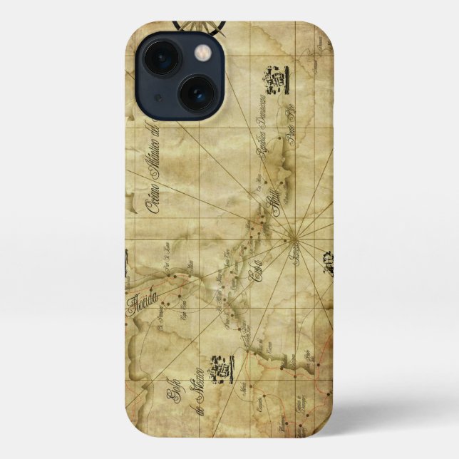 Coque iPhone Caraïbes - ancienne carte (Verso)