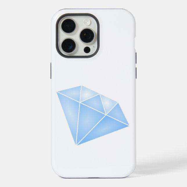 Coque iPhone Carat diamant bleu brillant (Verso)