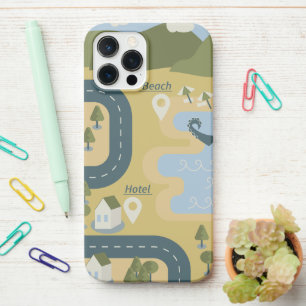 Coque iPhone 12 Pro Max Caricature élégante paysage carte de voyage