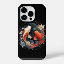 Carpeaux de Poisson Koi Rouge Blanc Ying Yang Écou