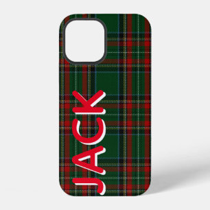 Coque iPhone 12 Carreaux verts personnalisés