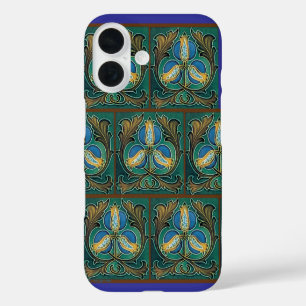 Coque iphone Carrelage Faux Majolica de grenade bl