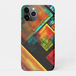 Coque iPhone 11Pro Carrés colorés Motif d'art Abstrait moderne #04