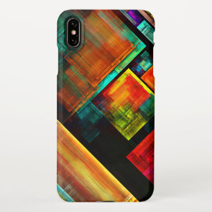 Coque iPhone XS Max Carrés colorés Motif d'art Abstrait moderne #04