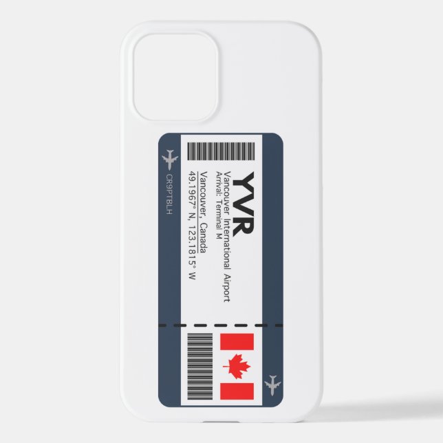 Coque iPhone Carte d'embarquement YVR Vancouver - Billets Canad (Verso)