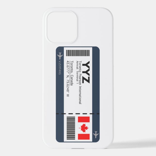 Coque iPhone Carte d'embarquement YYZ Toronto - Billets Canada (Verso)