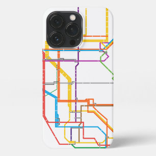 Etui iPhone 13 Pro Carte du métro de la ville