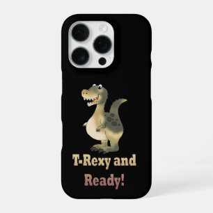 Coque iPhone 16 Pro Cartoon T-Rexy et Ready Dino