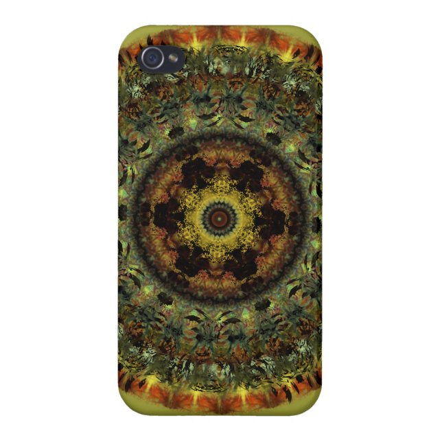 Coque iPhone Cas africain de l'iPhone 4 de mandala de (Dos)