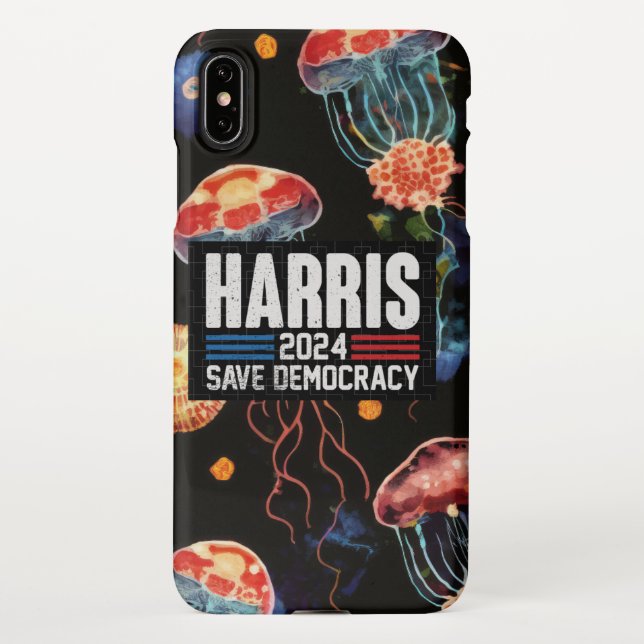 Coque iPhone Case téléphonique de campagne Harris 2024 avec méd (Dos)