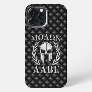 Etui iPhone 13 Pro Max Casque de Spartiate Molon Labe Laurier