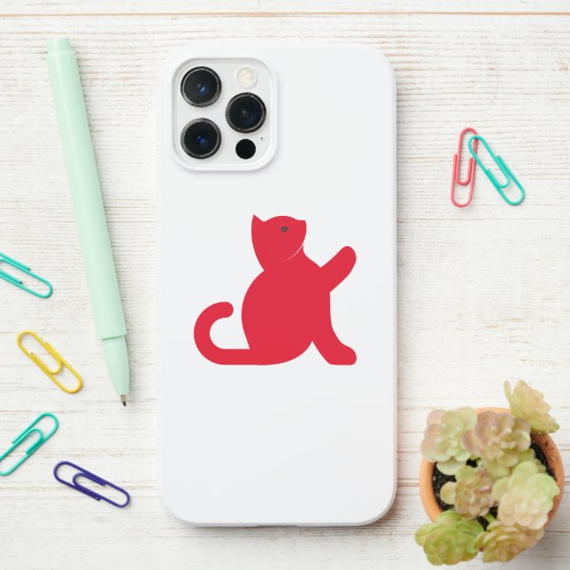 Coque iPhone Cat dit bonjour (Sur le bureau)