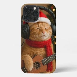 Etui iPhone 13 Pro Max Cat iPhone 13 Pro Max Case Playing Christmas Music