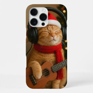 Coque iPhone 16 Pro Max Cat iPhone 16 Pro Max Case Playing Christmas Music