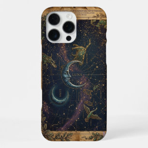 Coque iPhone 16 Pro Max Céleste Astro Luna Lune Constellation Vintage