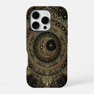 Coque iPhone 16 Pro Celestial Moon Mandala | Art iPhone 16 Pro Case