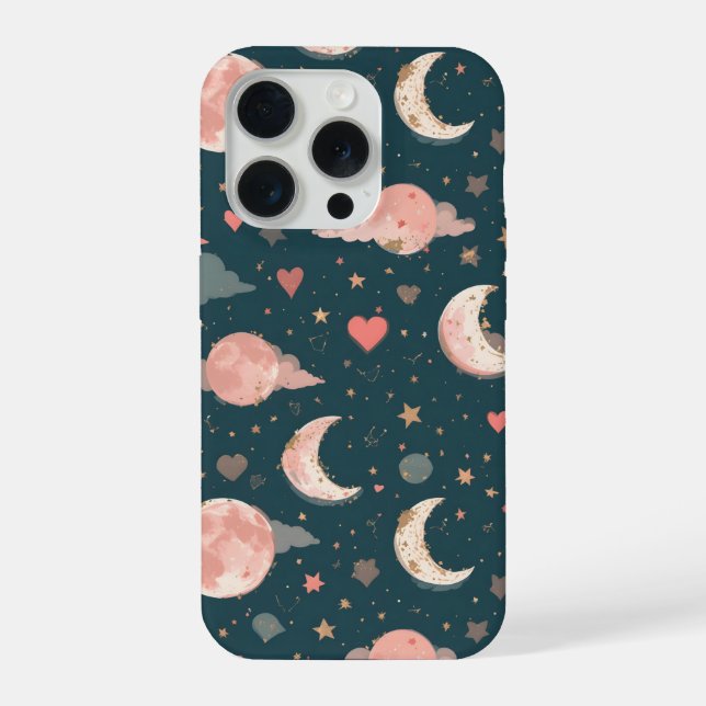 Coque iPhone Celestial Romance Dreamy Moon & Stars Valentine Se (Verso)