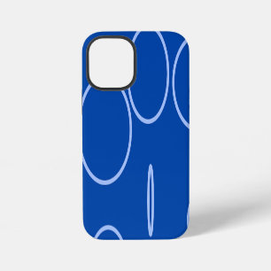 Coque iPhone 12 Mini Cercles et boucle sur boîtier de téléphone bleu