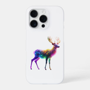 Coque iPhone 16 Pro Cerf Néon Lumineux et Mignon Art