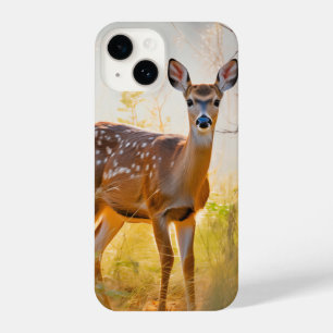 Coque Pour iPhone 14 Cerfs Élégants dans la Forêt Design Naturel