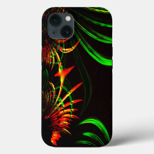 Etui iPhone 13 Certaines feuilles d'herbe et 'pétales de fleurs d
