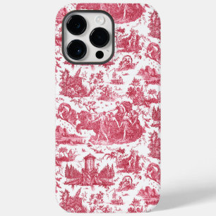 Coque Pour Pour iPhone 14 Pro Max Char antique français de l'aube Toile de Jouy-Rose