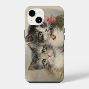 Coque Pour iPhone 14 Chat antique vintage mignon chatons noeud papillon