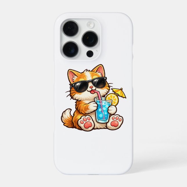 Coque iPhone Chat d'été cool (Verso)